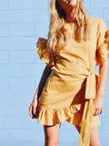 Trend Style Dress 2025 Spring New Petal Sleeves With Irregular Short Skirts