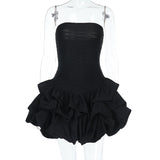 Spring 2025 New Famous Style Temperament Folding Multi-Layer Unkempt Skirt Tector DJPT