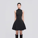 2025 Irregular Neckpei Design Peng Peng Dress Symmetrical Folds In Spring And Summer