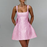 Spring 2025 New Bag Ass Dress Famous Style Temperament Sexy Collar Bow Dress DJPT