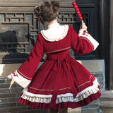 Year Lolita Women Sling Skirt Draped Daily Cute Lolita Sweet Dress 6985