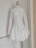A line Scoop Neckline White Holiday Dress Travel Vacation Dresses Short Birthday Dress SD1256