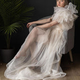 Take A Picture With A Net Yarn Dress Pregnant Women's Shoulderless Sleeve-Free Dress Halloween Styling Maternity