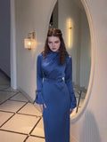 New Body-Repaired Strapped Bowed Long-Sleeved And Vertiny Dress
