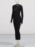 Temperament Sexy Elegant Style Dress 2025 Summer New Round Collar Hollow Design High-Sensing Knitwear Dress Woman