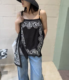 New Flat Print Bump Color Beaded Sling Sling T-Shirt Holiday Bohemian Style Design Top