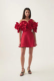 Niche 2025 Spring New One-Word Hand-Caught Nailed Three-Dimensional A Dress Dress Women