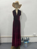 2024 New Girded Open Fork Leak Back Irregular Sleeveless Sexy Dress Woman