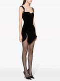 Wrapped Little Black Dress 2024 Summer Design Feeling Irregular Opening And Open Legs Hanging Skirt Skirt Skirt