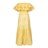 Summer Australian Niche Tide Brand Goddess Word To Lead The Lotus Leaf Side Embroidery Hollow Big Fairy Gas Holiday Dress