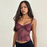 Mesh Print Perspective Small Sling 2025 Spring New Sexy Babes Vest DJPT