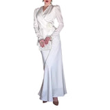 Women's Dress French V-Neck Temperament Suit Skirt High-Waisted Tie With Flowers High-Rise Half-Dress Two