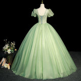 Dress Mori Is A Green Vocal Piano Art Exam Solo Performance Of The Puffy Skirt Host Dress Adult Ceremony