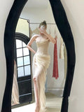 Minority Temperament Lace Mesh Embroidery Dress Woman 2025 New High-End Feel Banquet Waist Dress