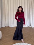 2024 New Sting Repair Body Splicing Colliding Color Flowers Accessories Long Dress