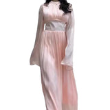 2024 Round Collar Light Dress Slim Slim Light Luxury With Long Skirt