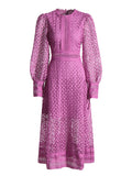 Shooting Autumn New High-End Water-Soluble Lace Dress Heavy Industry Splicing Lace Women's Lantern Sleeve Dress