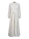 Temperament Bohemian Embroidery Design 2025 New Tonic Design Single-Drip Buckle Dress Woman