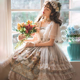 Design Sunflower Story Jsk Sling Skirt Everyday Cute Lolita Sweet Skirt 6199