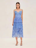 Niche 2024 Summer New Holiday Wind Sling V-Neck Embroidered Embroidery Long Dress Woman