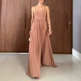 Women's High-Rise Splicing Sexy Dew Solid Color Design Dress In Summer 2025