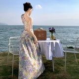 Long Sweet Hottie Beach Dress Women's Broken Flower Dress Sanya Thailand Seaside Holiday Dress Summer