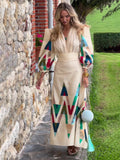 2024 New Printing Design Fashion Temperament Commuting Dress Dress Dress Woman