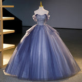 Exam Evening Dress Word Shoulder 2025 Spring New Vocal Stage Solo Puffy Skirt Report Performance Dress Woman