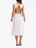 Summer Women's New French Dew Solid Color Premium Holiday Dress