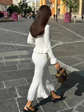 Autumn And Winter New Small Fragrant Wind Lotus Leaf Side V-Necked Ass Hips Small Fishtail Skirt LX0100