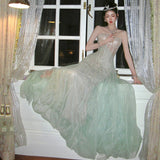 Evening Dress 2025 Summer New Banquet Bust Heavy Industry Sexy Host Birthday Adult Lisen Dress HZ0628