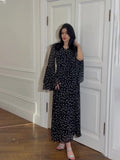 2024 New Chiffon Printing Lotus Leaf Sleeve Temperament Long Splicing Irregular Dress