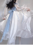 Ball Gown Strapless Blue Organza Floral Holiday Lolita Dress Birthday Dresses Birthday Outfits SD1240