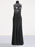 Simple 2025 Spring New Collar Sleeveless Back Design Long-Folded Solid Color Dress Woman