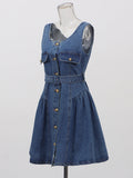 Trendy Cowboy Sling Skirt 2025 New Women's Summer Single Buckle Door Belt Belt Belt Belt Short Skirt Dress Dress Woman