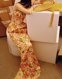 Densate Thoracic Fish Bone Long Dress 2024 New Sweet Engagement Birthday Dress