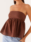 Summer Women's Waist Fashion Pure Color Short Small Top Direct Sales DJPT
