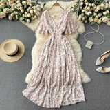 Vacation Dress Summer 2025 New Sexy V To Receive Long-Lost Lanky Chopped Beach Skirt DJPT