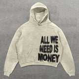 Fashion Vintage Skull Print Hoodie Y2k Couple Street Hoodie DJPT