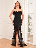 Dress With Lace-Up With A Dress Sexy French High-End Feel Evening Dress