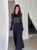 2024 New Folding Waist Thin Long Sleeves Big Set Of Famous Dress