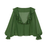 Design Green Chinese Style Improvement Han Elements Han Suit Women's Sling Dress Dress Set 8572