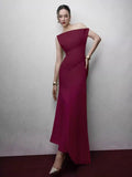 2025 Asymmetrical Collared Shoulder Dress Dress Dress