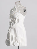 Temperament Temperament Sexy Dress Women's Dress 2025 New Breasts Three-Dimensional Flowers Waist Small Dress