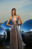 Women's Solid Color Sexy Perspective Low-Breastless Sleeveless Babes Dress Women 8075 HZ0628