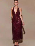 Selling Women's Fashion Sexy V-Neck Party Party Prom Sling Dress Skirt Dress Dress Dress