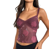 Mesh Print Perspective Small Sling 2025 Spring New Sexy Babes Vest DJPT