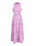 Holiday Wind 2025 New Round Collarless Bare Waist Vest High Waist Half-Dress Embroidered Two Sets Of Women