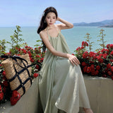 Windy Sexy Big Show Hanging Neck Hanging Neck Dress Seaside Holiday Style French Atmosphere Beach Fairy Dress