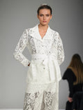 Elegant Commuter Style Suit Women's New Spring 2025 With Lace Horn Pants Two-Piece